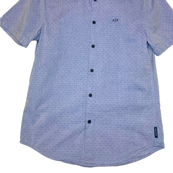 ⚡️SOLD⚡️Armani Exchange Men's Youth Ditsy-Print Dobby Shirt Slim Fit Button Down - Picture 14 of 16